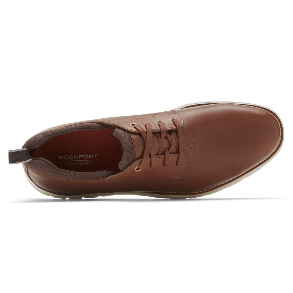 Rockport Singapore Mens Oxfords - Total Motion Sport Plain Toe Brown - QE2860743